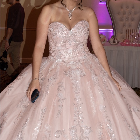 blush pink sweet 16 dress